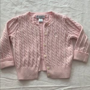 Ralph Lauren cable knit pink cardigan